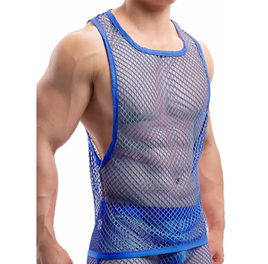 Men's Custom Colour <b>Mesh</b> Tank <b>Top</b> Breathable Sleeveless O-Neck Casual Athletic Wear - Product Image 1