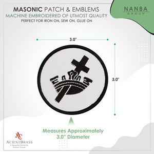 Première Église de Christ Scientist, design de broderie en forme de croix et de couronne |   4 tailles EMB |   Croix de scientifique, design EMB - Product Image 3