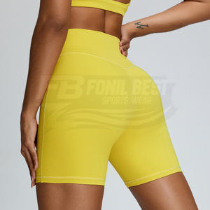 Pantalones de Yoga de Cintura Alta para Mujer, Elásticos, de Secado Rápido, Transpirables, con Elasticidad en Cuatro Direcciones, Spandex/Nailon, Sólidos, para Gimnasio y Deportes, 220g, Venta al Por Mayor - Product Image 5