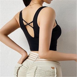 High Stretchable Ladies Yoga Gym Sports <b>Bra</b> Racer <b>Back</b> Athletic Gym Workout Training with Zipper Sports Brassiere In <b>Low</b> MOQ - Product Image 6