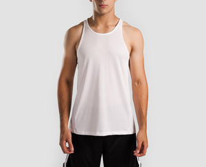 Customized Logo Printing Cotton/Polyester <b>Thermal</b> Breathable Gym Summer Solid Color Sleeveless Tank <b>Top</b> for men - Product Image 4