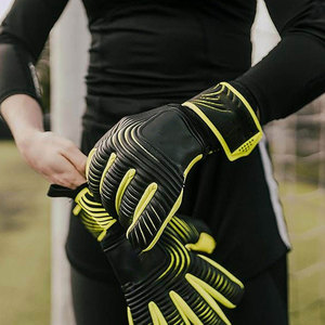 Gants de gardien de but de football Econex Sports, doigts entièrement couverts, bleu orange, cuir PU, silicone antidérapant, respirant, fermeture à boucle et crochets - Product Image 6