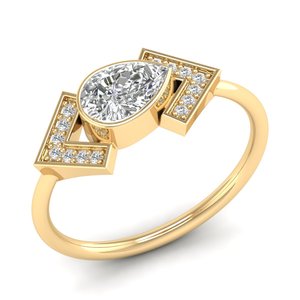 Bague solitaire REYES, nouvelle arrivée, coupe poire, 0,82 ct, moissanite, certifiée GRA, argent sterling 925, cadeau de fiançailles, bijoux pour elle - Product Image 1