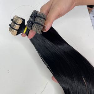 Extensions de cheveux humains vierges Haiyi Indian Hair, double trame, invisibles, à bandes adhésives, avec cuticules intactes, pointes épaisses, prêtes à la permanente - Product Image 3