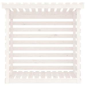 Support à bois de chauffage en pin massif 42,5"x28,7"x42,5" Blanc - pour Cheminées et Accessoires - Product Image 5