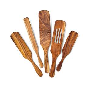 Utensilios de Cocina de Madera Premium, Cucharas y Espátulas de Bambú Resistentes al Calor, Antiadherentes, Versátiles - Product Image 1