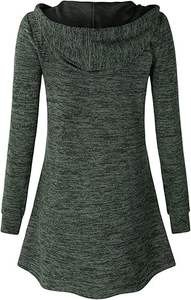 Miusey Veste longue à capuche zippée pour femme, sweat-shirt léger, cardigan ouvert sur le devant - Product Image 4