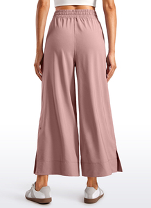 Pantalones Anchos de Mujer con Dobladillo Abierto, Cintura Alta, Transpirables, Ecológicos y Resistentes al Viento - Product Image 2