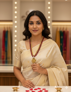 Collar Artesanal Elegante de Cuentas de Plástico de Doble Hilera con Colgante de Krishna para Mujeres y Hombres, Ideal para Aniversario de Bodas (Mala) - Product Image 2