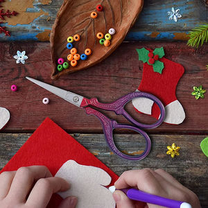 Ciseaux de broderie industriels en acier inoxydable 3.5 avec pointe fantaisie, pour applications de vente en gros - Product Image 6