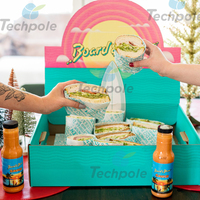 Boîtes de présentation en papier biodégradable de haute qualité, écologiques, avec logo personnalisé imprimé, emballage alimentaire pour biscuits, pain, pâtisserie