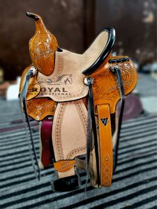ROYAL INTERNATIONAL High Quality Barrel Racing Leather Western Saddle Fiber <b>Glass</b> <b>Tree</b> Stainless Steel Hardware for Best Price - Product Image 6