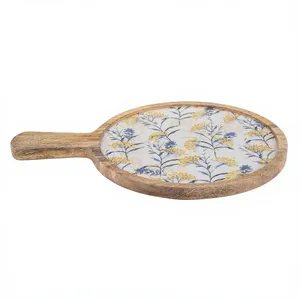 Nueva bandeja redonda esmaltada de tamaño personalizado al por mayor inventada, plato para servir, forma de bádminton, bandeja de madera para servir comida - Product Image 5