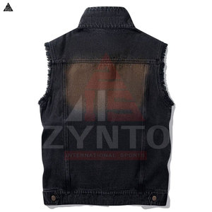 Nouveau design, veste en jean sans manches décontractée et tendance pour l'été, grande taille, en coton, avec plusieurs poches pour homme - Product Image 2