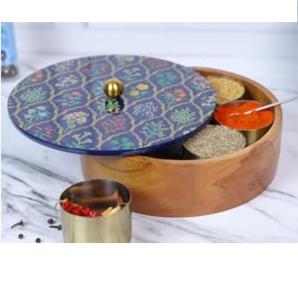 Pot à bonbons décoratif en bois pour cuisine et hôtel, qualité supérieure, fait main, vente en gros, distributeur de noix, pot à fruits secs en gros - Product Image 6