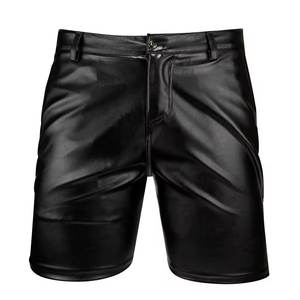 Shorts en cuir véritable de qualité supérieure avec finition lisse, coupe confortable, shorts de mode streetwear pour les soirées, les clubs et la plage - Product Image 6