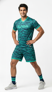 Ensemble Maillot et Short de Volleyball Hexagonal en Obsidienne Personnalisé en Gros, OEM, Séchage Rapide, Tenue d'Équipe, Sublimation, Vêtements de Sport - Product Image 4