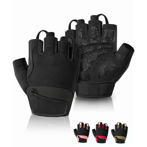Breathable Gym <b>Gloves</b> for Heavy Lifting CrossFit Exercise Half Finger Design with Integrated Wrist Wraps for Maximum Stability - Product Image 1