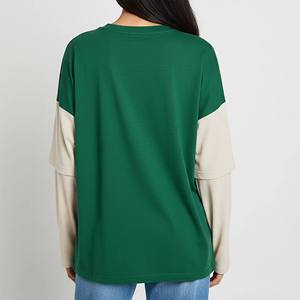 OEM ODM Custom 100% Cotton Summer Women's Plus Size Drop Shoulder High Quality 220g Silk Screen Printed Quick Dry Breathable - Product Image 3