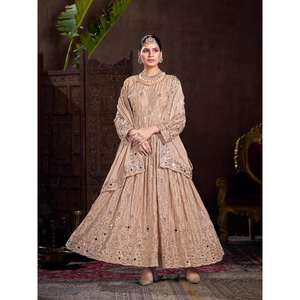 VESTIDO DE TRABAJO BORDADO CHINON A LA MODA CON DUPATTA CHIKU - Product Image 2