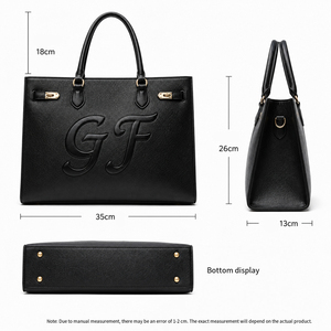 GORFIA Original Designer Brand Exquisite Luxury Black Women's Handbag High Quality Leather with Zipper Compartment - Product Image 6