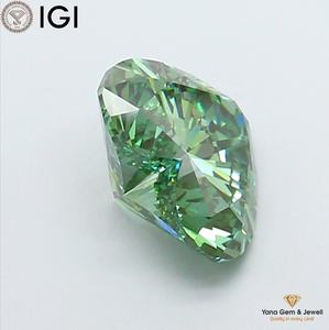 Diamant de laboratoire CVD certifié IGI, 3,00 carats, taille cœur, clarté VS1, couleur vert vif fantaisie, pour un chef-d'œuvre de qualité supérieure - Product Image 4