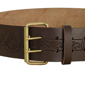 Cinturón Masónico de Cuero Vacuno de Primera Calidad - Cinturones Personalizados de Estilo Tradicional Escocés con Hebilla de Latón Sólido Resistente al Óxido - Product Image 3