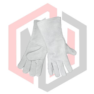 ถุงมือเชื่อมหนังแท้แบบ 5 นิ้ว บุหนังเต็มตัว ทนความร้อน ป้องกันไฟ สำหรับงานบาร์บีคิว - Product Image 3