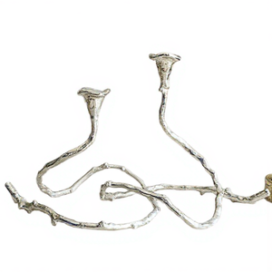 Bougeoir plaqué argent aluminium métal maison éclairage décoration Table à manger bougeoir nordique - Product Image 1