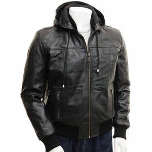 Black <b>Winter</b> <b>Leather</b> <b>Jacket</b> for Men Stylish Breathable High Street Style with Customized Logo Private Label Canvas Fabric - Product Image 6