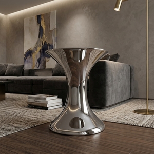 Chaises élégantes de tabouret de bar en bois d'aluminium de style vintage moderne pour la décoration intérieure pour le salon et l'extérieur - Product Image 6