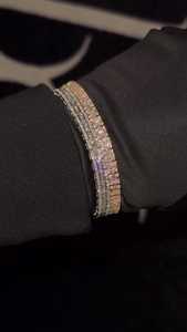 Custom CVD Lab Grown Diamond <b>Bracelet</b> Real 10K 14K Solid Gold Rhodium Plated Brilliant Cut Tennis <b>Bangle</b> Unisex Wholesale Party - Product Image 6