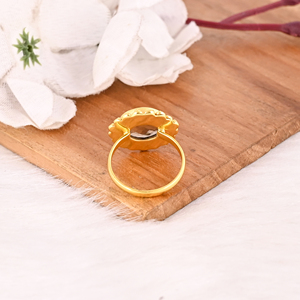 Natural Smoky <b>Quartz</b> Brass <b>Ring</b> Handmade Gemstone Jewelry for Women - Product Image 5