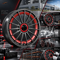 Velg Roda Forged Multi Spoke Merah Lurus 18-22 Inch 5x112 5x114.3 6061-T6 VIW-237 untuk BMW Audi Mercedes-Benz