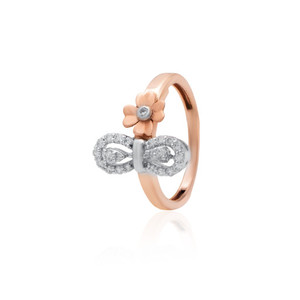 Bague en or rose 14 carats pour femme, motif floral, poids net 2,870 grammes, bijoux en or véritable, commande en gros, export - Product Image 2