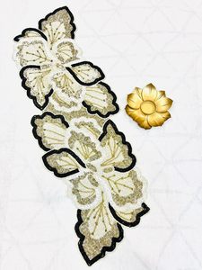 Embroidered Floral Table Runner Beige Brown Pattern Luxury Home Decor Washable Polyester - Product Image 6