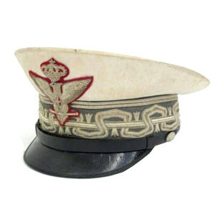 Gorra de Visera Bordada con Bullion Blanco y Emblema de Águila Dorada, Sombrero Formal para Hombre, 56-58CM, Hecho a Mano para Uso Profesional - Product Image 1
