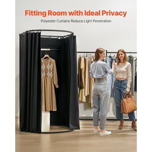 Nero 39X37X79 portatile spogliatoio spesse tende in poliestere per la Privacy spazio ombreggiatura gancio per il centro commerciale Boutique sarto - Product Image 2