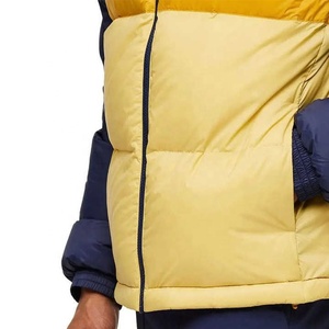 Chaqueta Acolchada con Capucha Azul y Amarilla para Hombre, Cortavientos, con Cierre de Cremallera, Rellena de Plumón, Informal, para Invierno, Corte Regular 2026 - Product Image 4