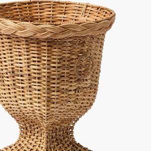 Exquisito Florero de Ratán con Base Cuadrada, Florero Decorativo Tejido, Urna Artesanal de Ratán, Perfecto para Centro de Mesa, Decoración del Hogar - Product Image 6