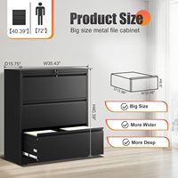 Armoire de classement de bureau moderne en acier à 3 tiroirs verrouillables avec serrure à clé - Rangement de documents A4/Letter/Legal pour cuisine et salle de sport