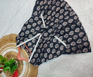 NEW ARRIVAL COTTON PRINTED WITH LACE WORK ONLY <b>TOP</b> DAILY WEAR WHOLESALE PRICE ETHNIC GARMENT NAVY BLUE - Product Image 6