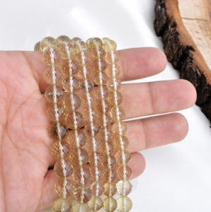 Cuentas de Cuarzo Natural Facetadas en Forma de Bola de 16 Pulgadas para la Elaboración de Joyería Fina, Cuentas de Piedras Preciosas - Product Image 6