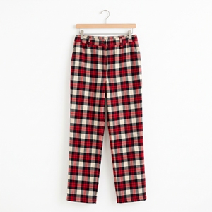 Pantalon droit en flanelle à carreaux pour femme, classique, chaud et décontracté, idéal pour l'hiver – Vente en gros OEM/ODM, couleurs personnalisées, faible MOQ - Product Image 4