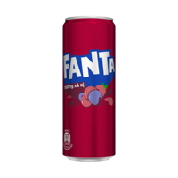 Pour Fanta Sarsi Boisson gazeuse 320ml en canette, carton de 24