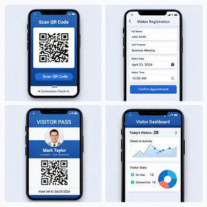 Application mobile avancée de gestion des visiteurs et de programmation d'appointments par QR code avec suivi en temps réel, compatible Mac, en stock - Product Image 1