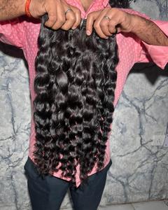 Machine Double Weft Single Donor Natural <b>Curly</b> Indian Human Hair Raw Unprocessed Cuticles Aligned Tangle Free Hair <b>Extensions</b> - Product Image 3