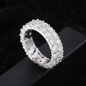 18k Silver Lab Grown Diamond <b>Skull</b> <b>Ring</b> Iced Out Cuban Link Chain Hip Hop Unisex Luxury Punk Gothic Filled Diamonds - Product Image 1