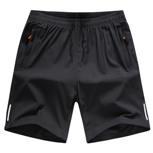 Shorts de sport d'été pour hommes en soie glacée, séchage rapide, taille élastique, coupe ample, 5 points, couleur unie, décontracté, pour la plage, vente en gros - Product Image 6