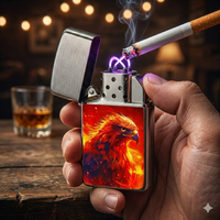 Briquet électrique à plasma jetable double arc en métal 18K, forme mini carrée, avec logo personnalisé, vente en gros en France